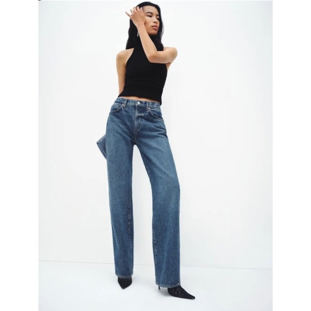 Reformation Val 90s‎ Mid Rise Straight Jeans Blue Denim Size 31 Organic Cotton